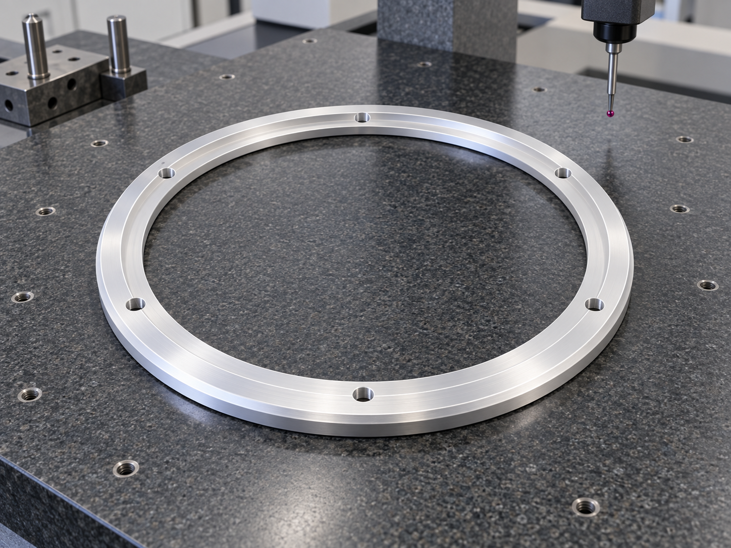 医疗设备A5052白阳极法兰环CNC加工零件图